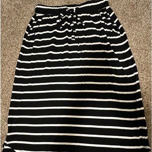 Black and white striped skirt